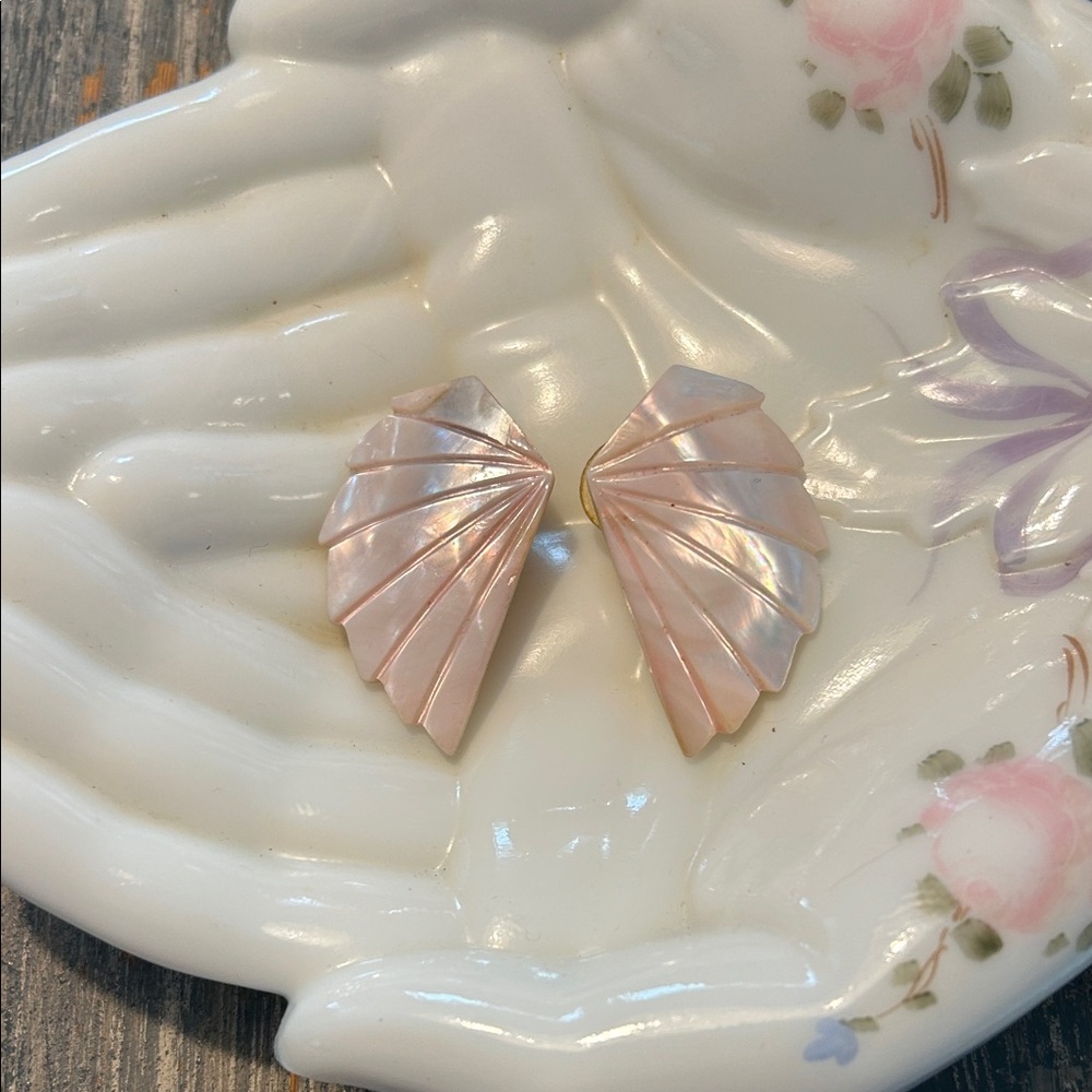 Pink Shell Wing Earrings Coastal cowgirl Fairy, Festival